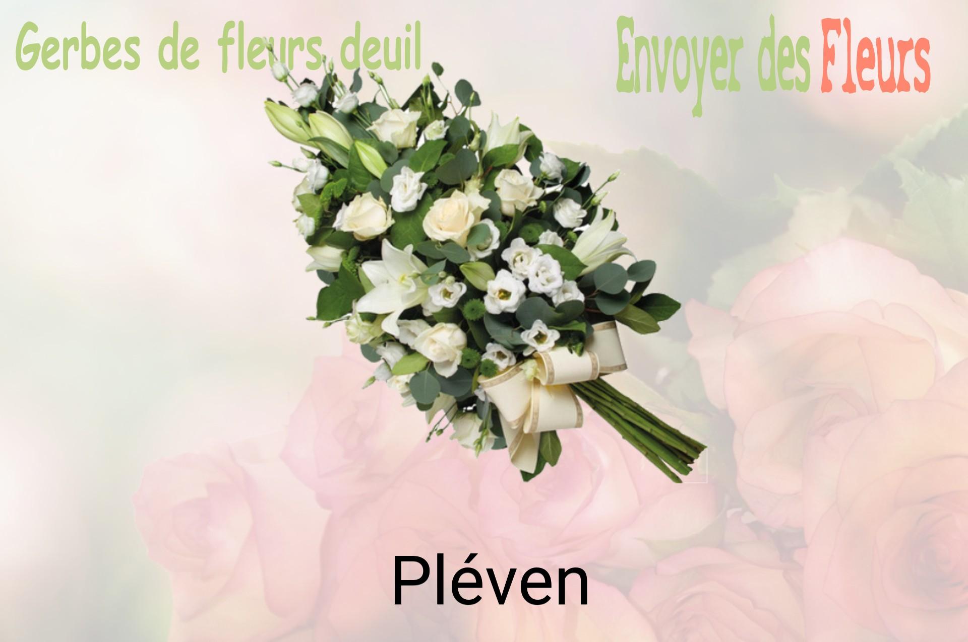 Gerbe de fleurs de deuil livrée à Pléven